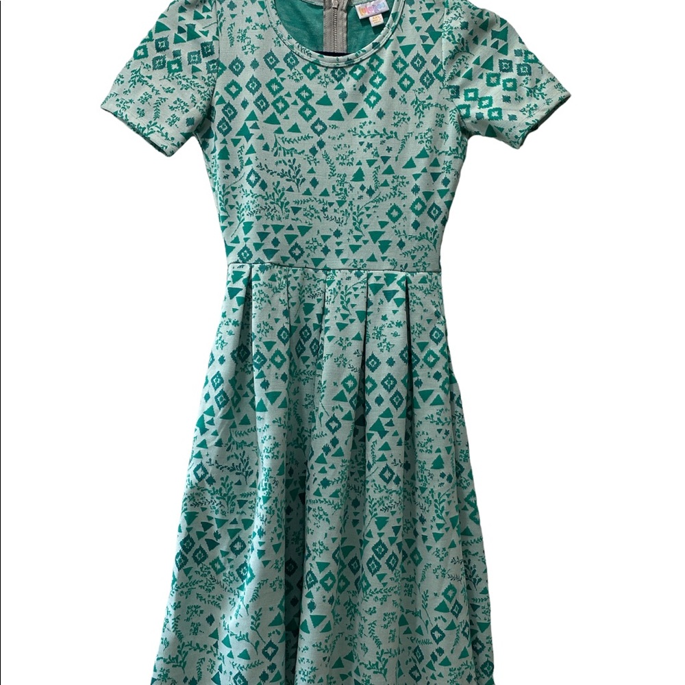 LulaRoe XXS green dress fit & flare